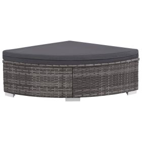 vidaXL 6 Piece Patio Lounge Set with Cushions Poly Rattan Gray (Option: as picture)